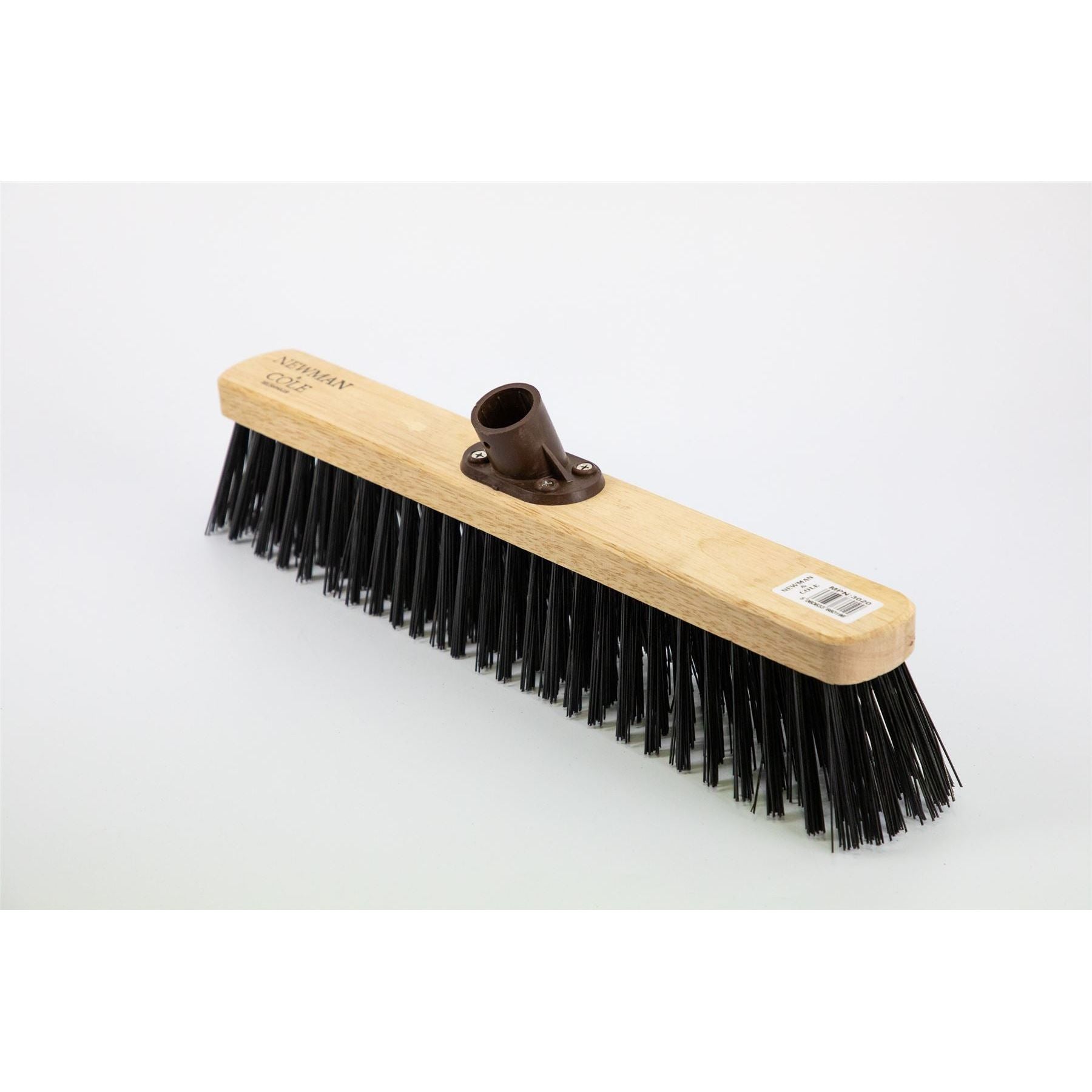 18" Newman and Cole Stiff PVC Broom Head with Plastic Socket - The Dustpan and Brush Store