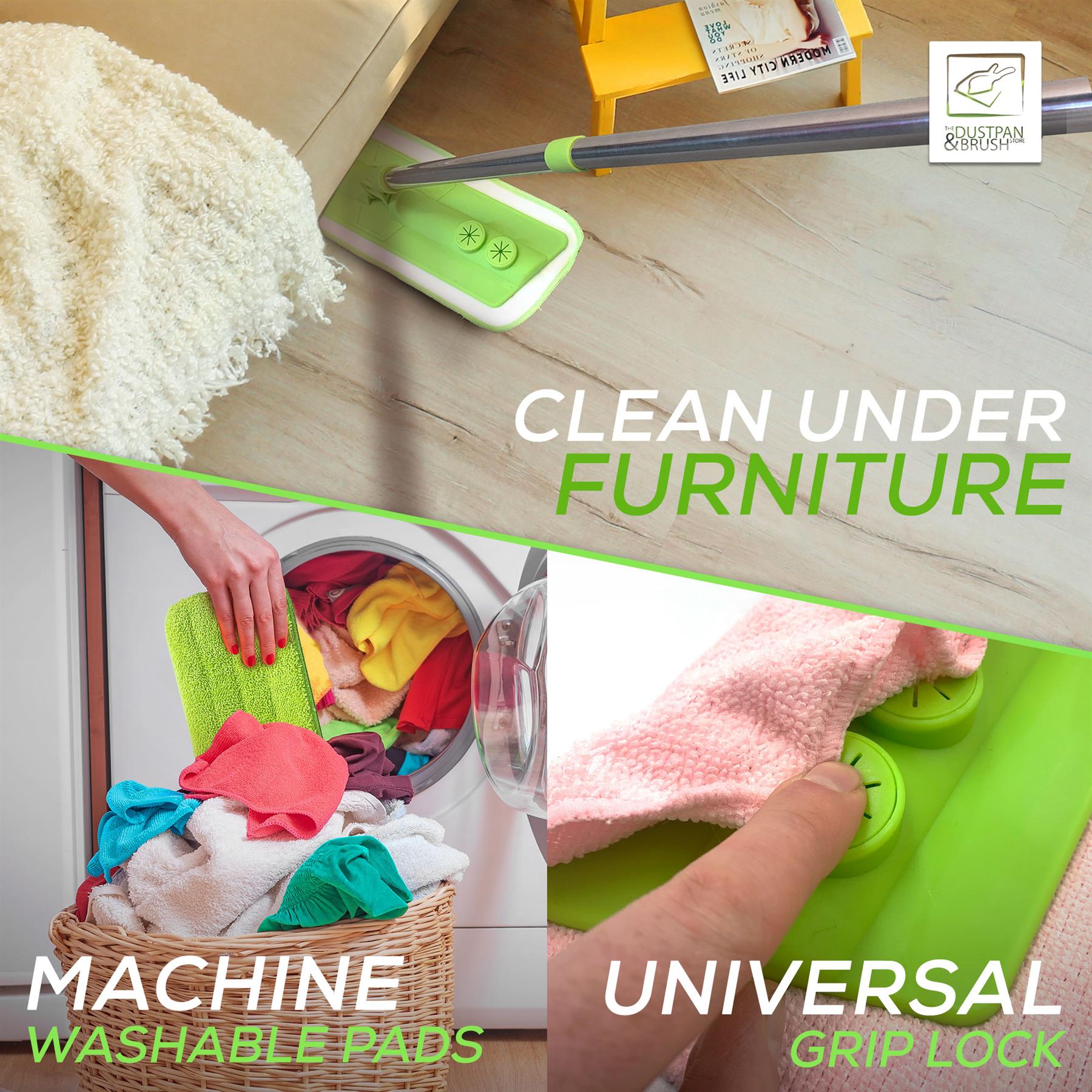Microfibre Flat Mop for Laminate Wood & Hard Floors - The Dustpan and Brush Store