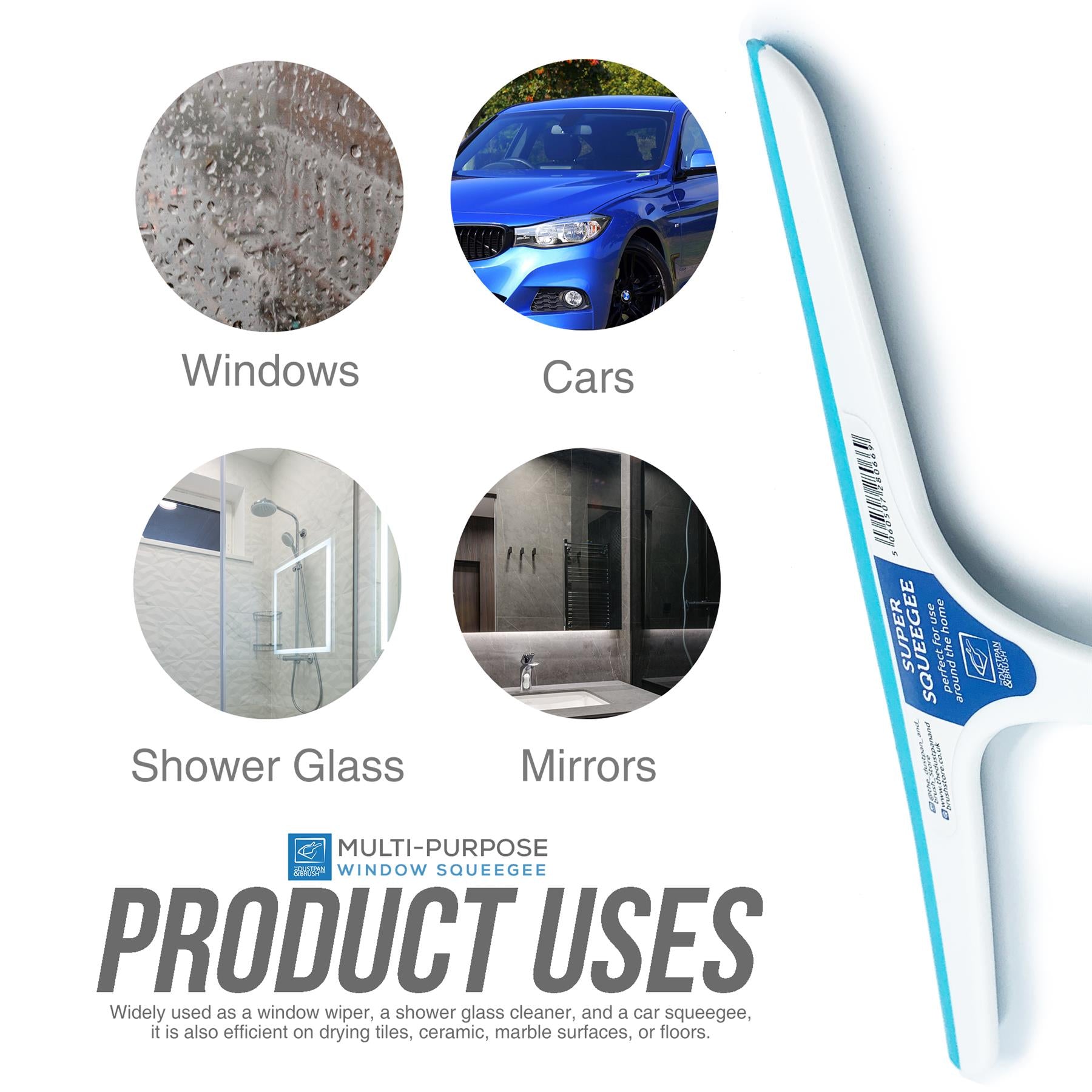 Window Squeegee Blade Shower Screen Washer Glass Cleaning Wiper Rubber - The Dustpan and Brush Store