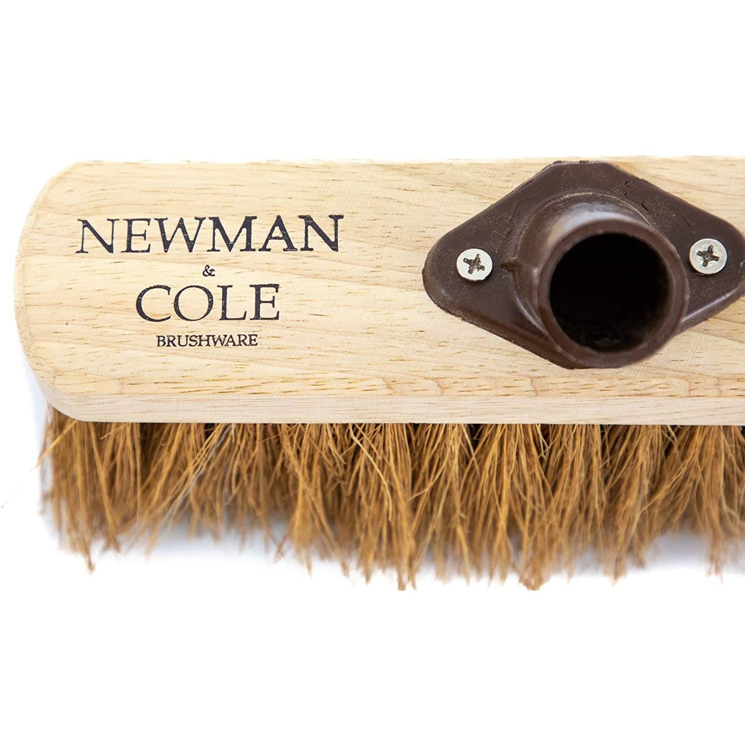 10" Newman and Cole Natural Soft Coco Broom Head with Plastic Socket - The Dustpan and Brush Store