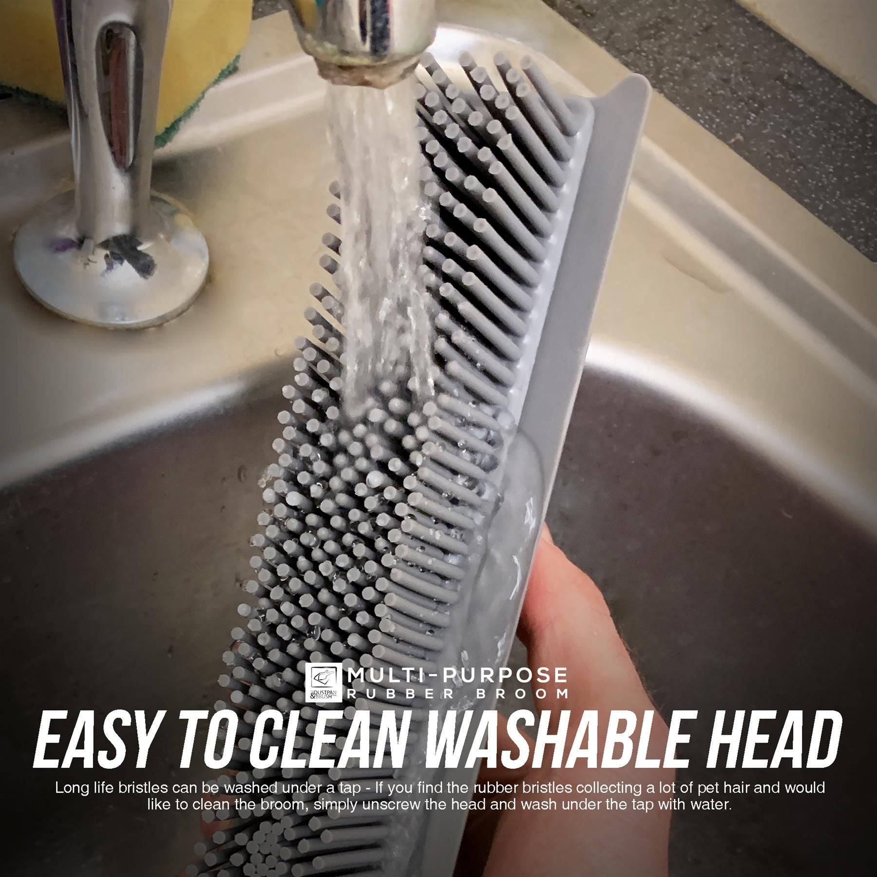 Grey Rubber Broom - The Dustpan and Brush Store