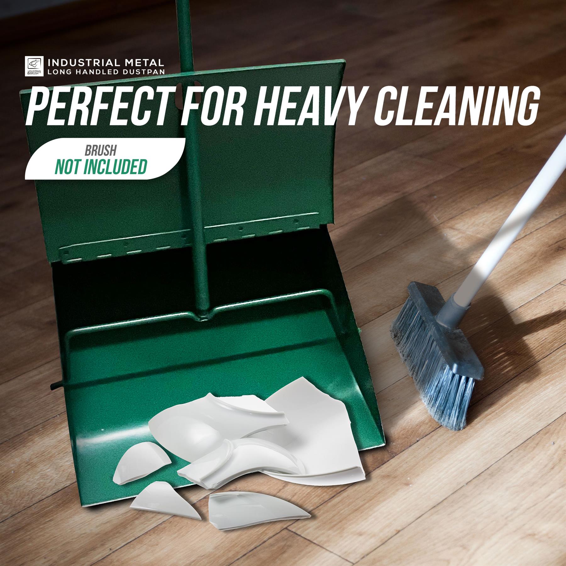 Long Handled Metal Dustpan | Industrial Lobby Dust Pan - The Dustpan and Brush Store