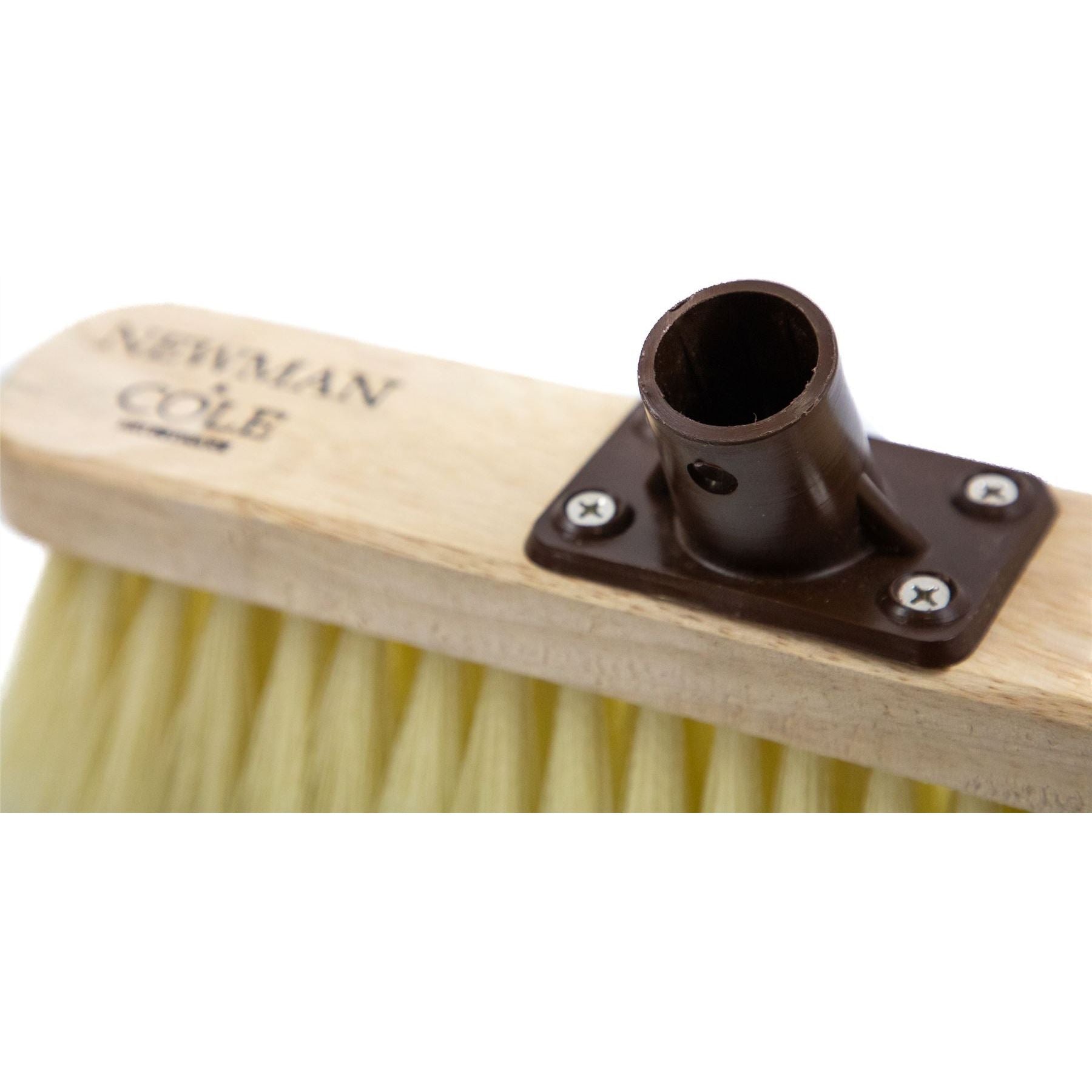 Close up image of the plastic bracket broom handle support