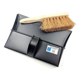 Metal Dustpan and Brush Traditional Strong Metal Hooded Dust Pan and Soft Hand Brush