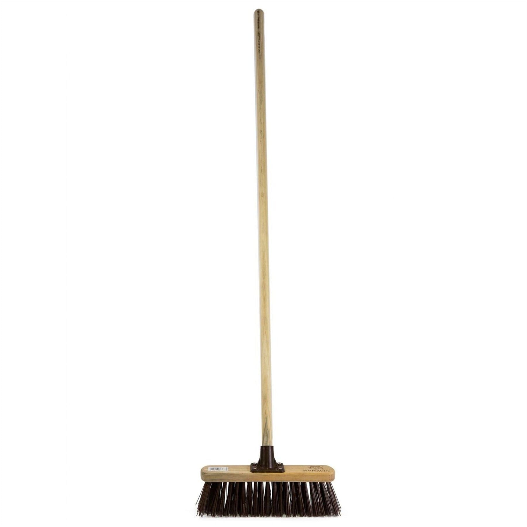 Newman and Cole 12" Stiff Synthetic Broom Head with Plastic Bracket Supplied with Handle - The Dustpan and Brush Store