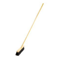 18" Newman and Cole Stiff PVC Broom Head with Hole and Wooden Handle