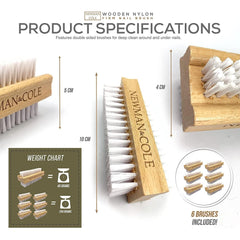 Newman and Cole Wooden Nail Brush - Pack of 6