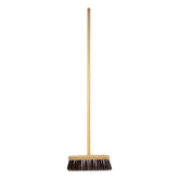 12" Newman and Cole Stiff PVC Broom Head with Hole and Wooden Handle