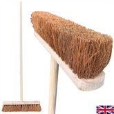 18" Soft Coco Broom with Wooden Handle for Dry Sweeping - The Dustpan and Brush Store