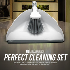 Deluxe Dustpan and Brush Set - Grey