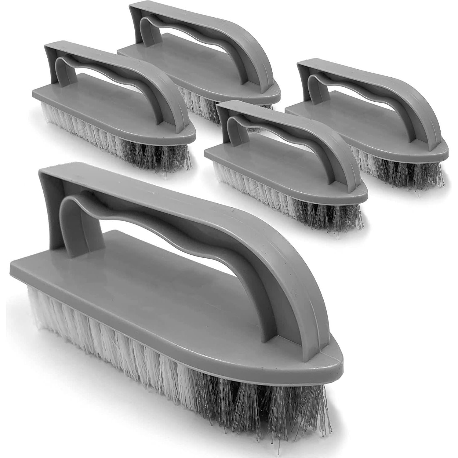 Value Silver Plastic Scrubbing Brush - Pack of 5 - The Dustpan and Brush Store