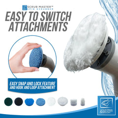 Electric Long Handled Scrub Master with 8 Attachment Heads