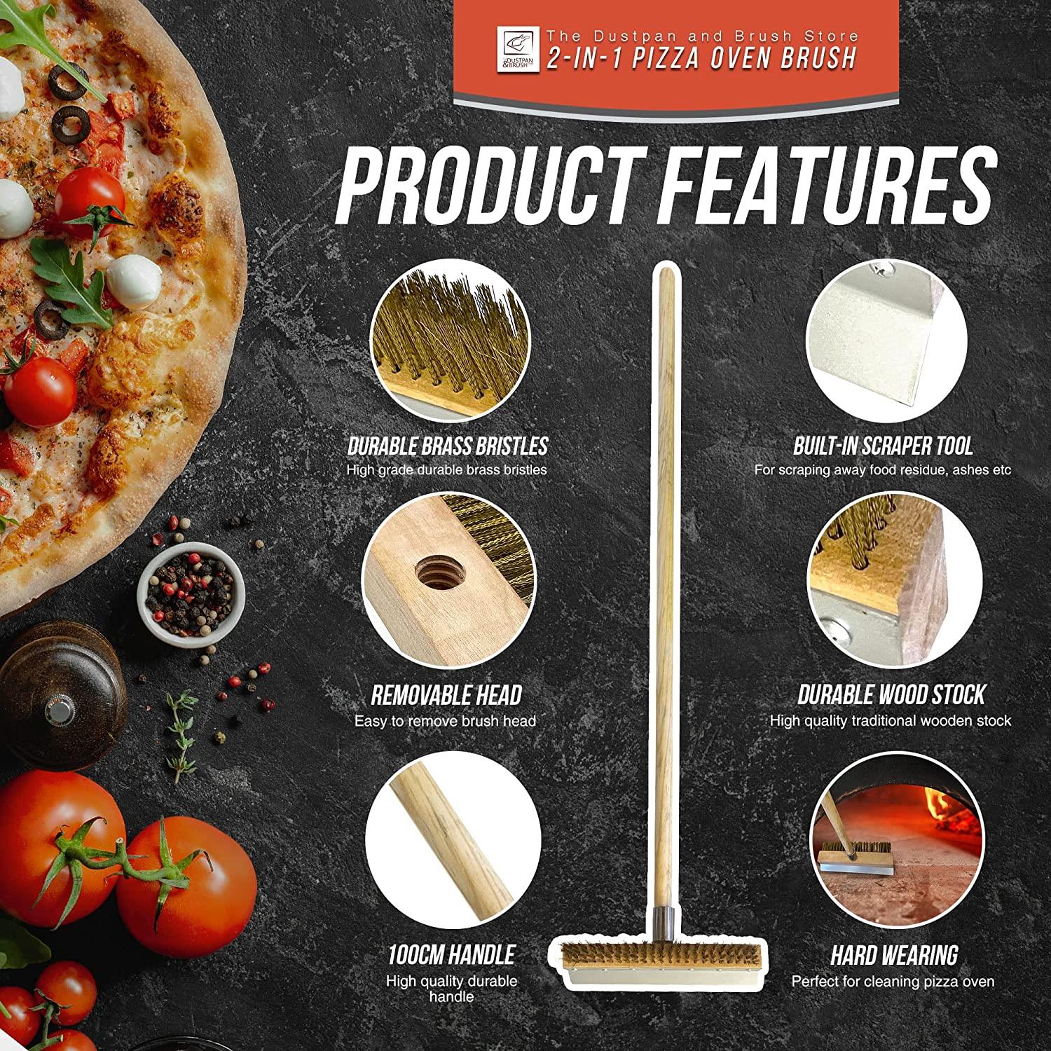 10" Pizza Oven Brush with 100cm Handle - The Dustpan and Brush Store