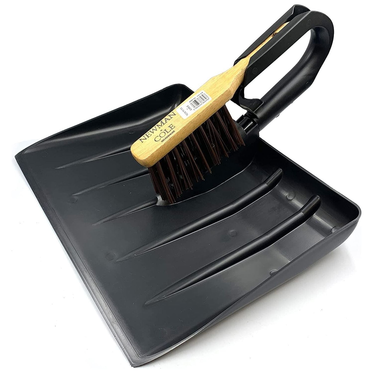 Newman and Cole Large Garden Dustpan Scoop Shovel Head with Stiff Outdoor Brush - The Dustpan and Brush Store