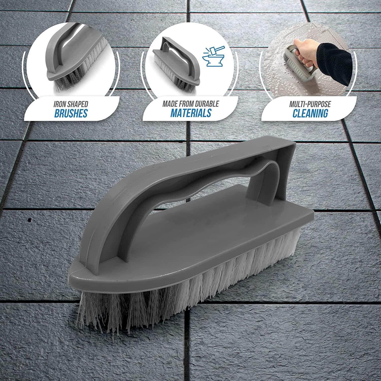 Value Silver Plastic Scrubbing Brush - Pack of 5 - The Dustpan and Brush Store