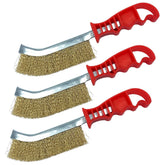 Wire Brush with Brass Wave Bristles - Pack of 3