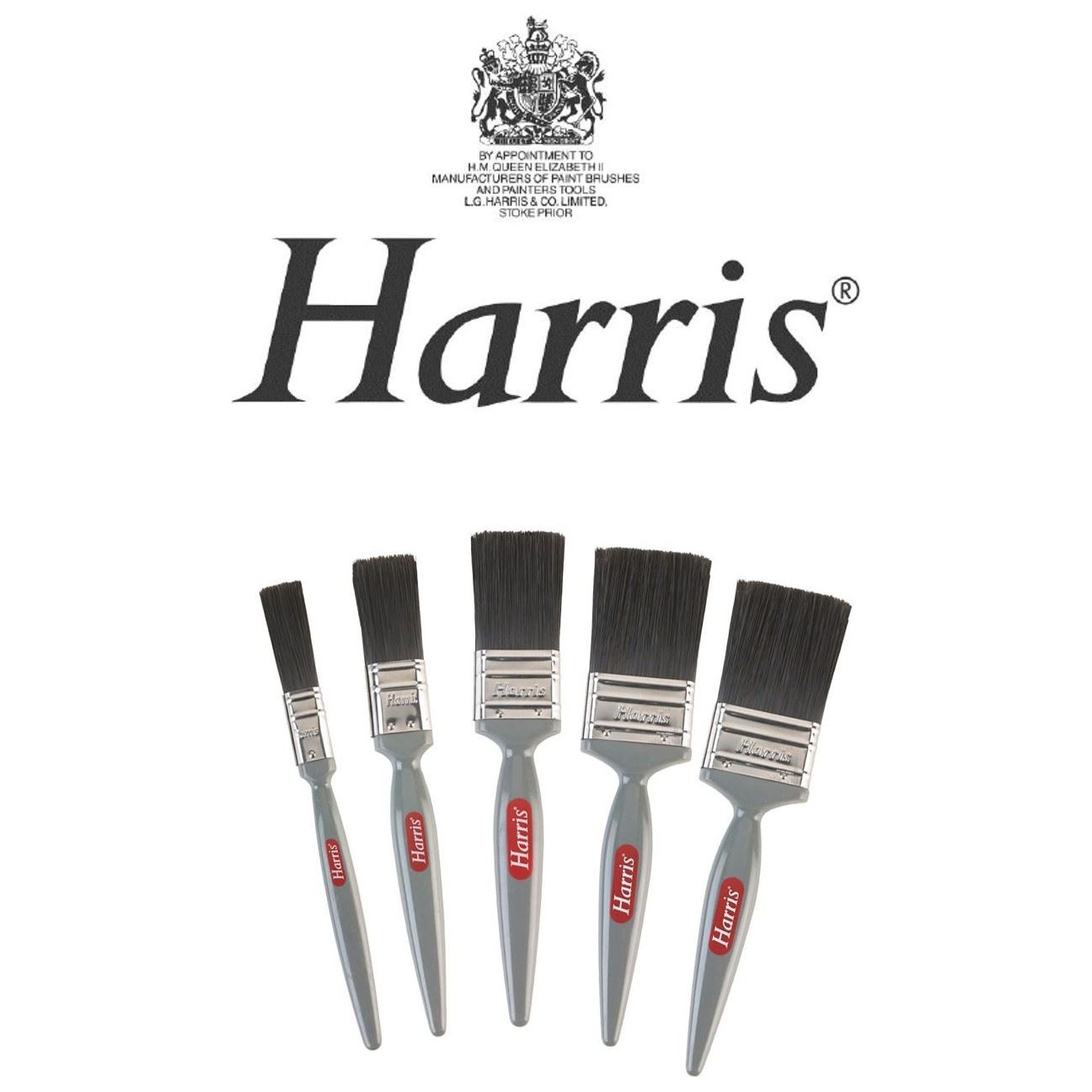Harris 5 Piece Gloss Paint Brush Set for Oil-Based Paint - The Dustpan and Brush Store