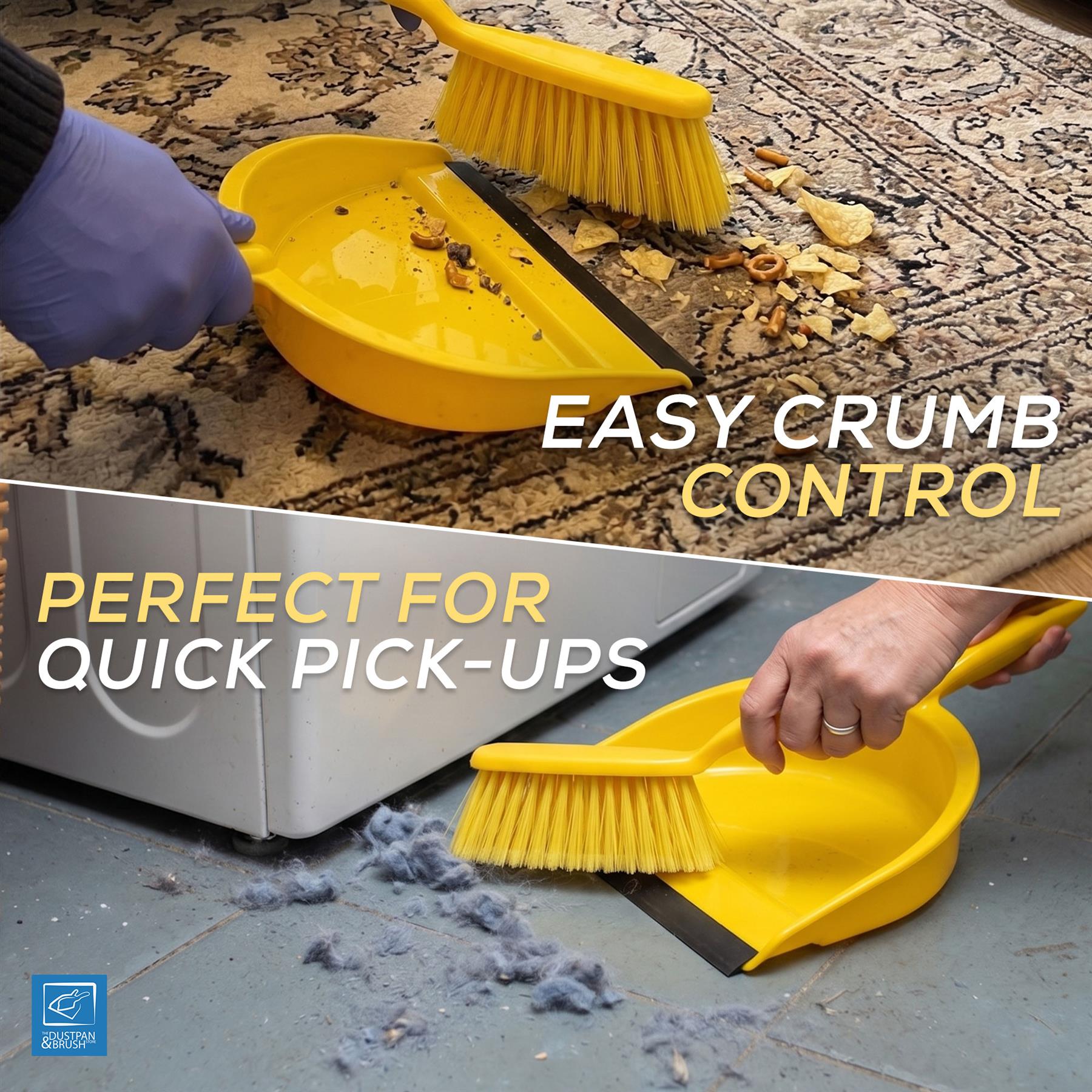Yellow Colour Coded Dustpan and Brush Set - The Dustpan and Brush Store