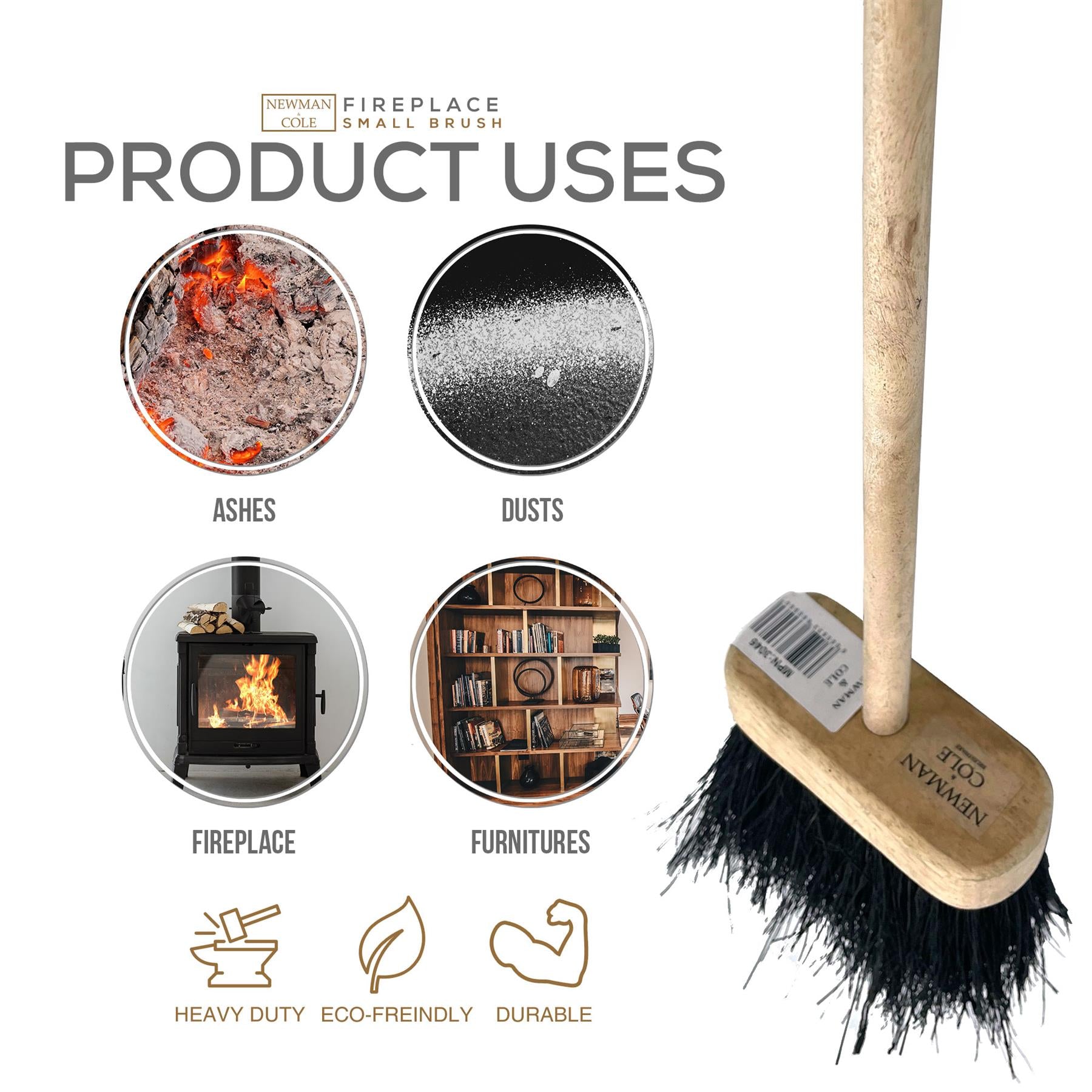 Fireside Companion Hearth Brush and Handle - The Dustpan and Brush Store