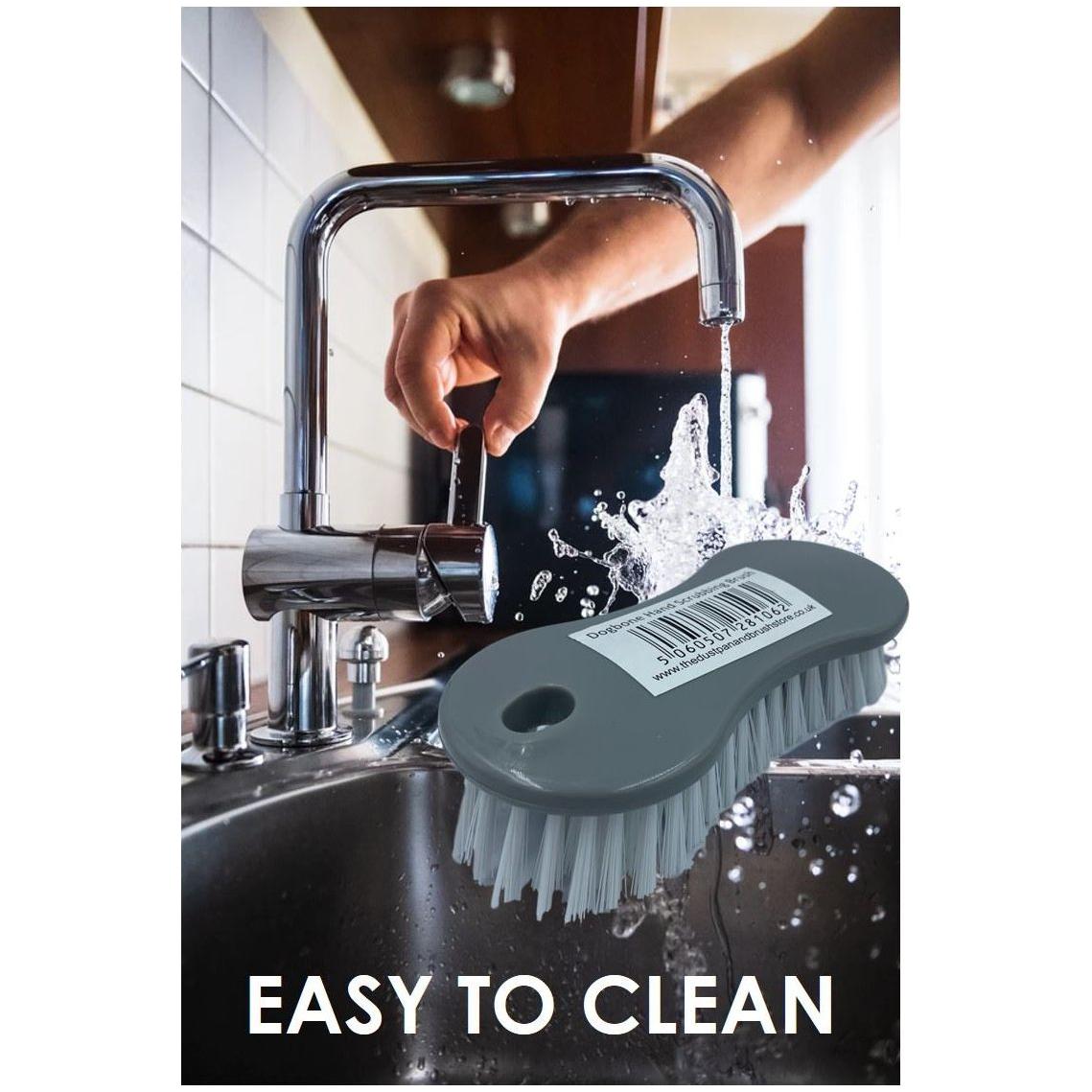 Dogbone Plastic Scrubbing Hand Brush with Stiff Bristles - The Dustpan and Brush Store