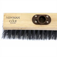 13" Newman and Cole Stiff PVC Flat Broom Head with Plastic Socket and Wooden Handle