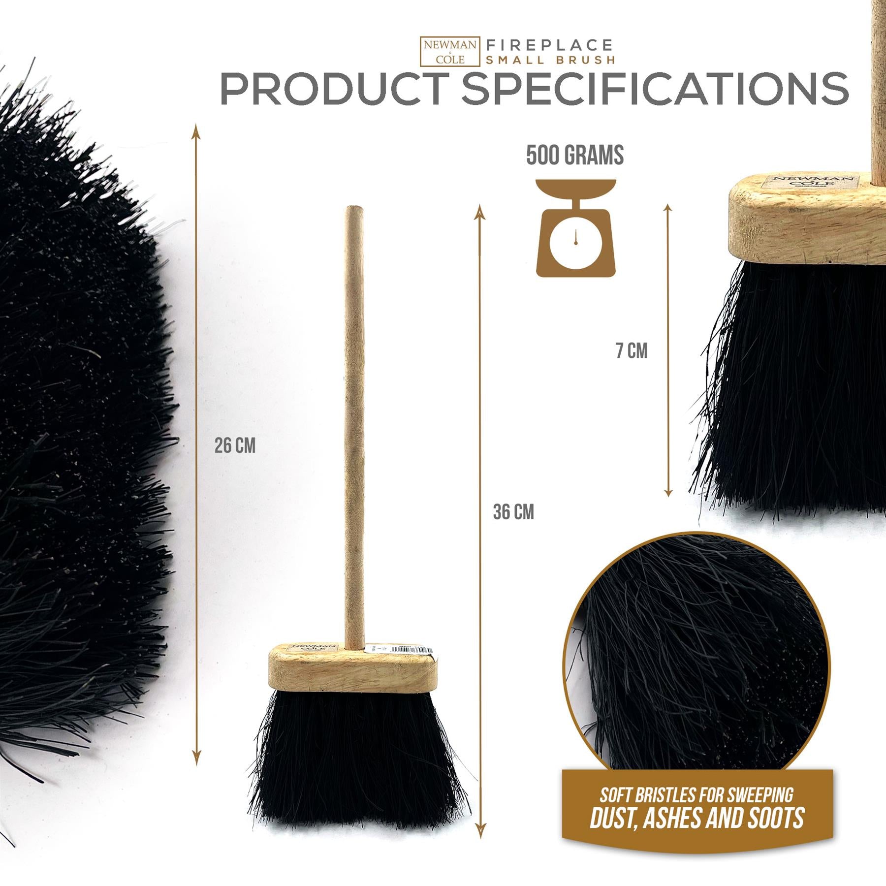 Fireside Companion Hearth Brush and Handle - The Dustpan and Brush Store