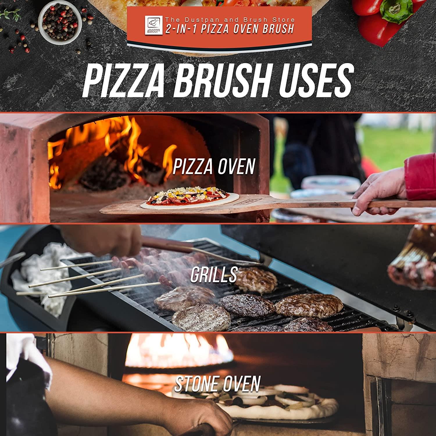10" Pizza Oven Brush with 100cm Handle - The Dustpan and Brush Store