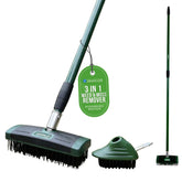 3-in-1 weed and moss remover with interchangeable brush head on a white background