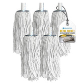 Cotton Mop with Galvanised Socket Fitting - 10 PY - Pack of 5