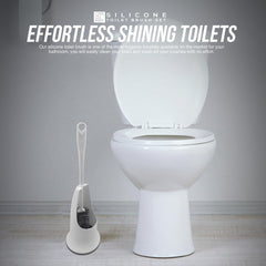 Silicone Toilet Brush Set with Spare Brush Head