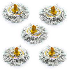 350mm Looped Pure Yarn Cotton Mop with Loop - Colour Coded - Yellow - BULK PACK OF 5