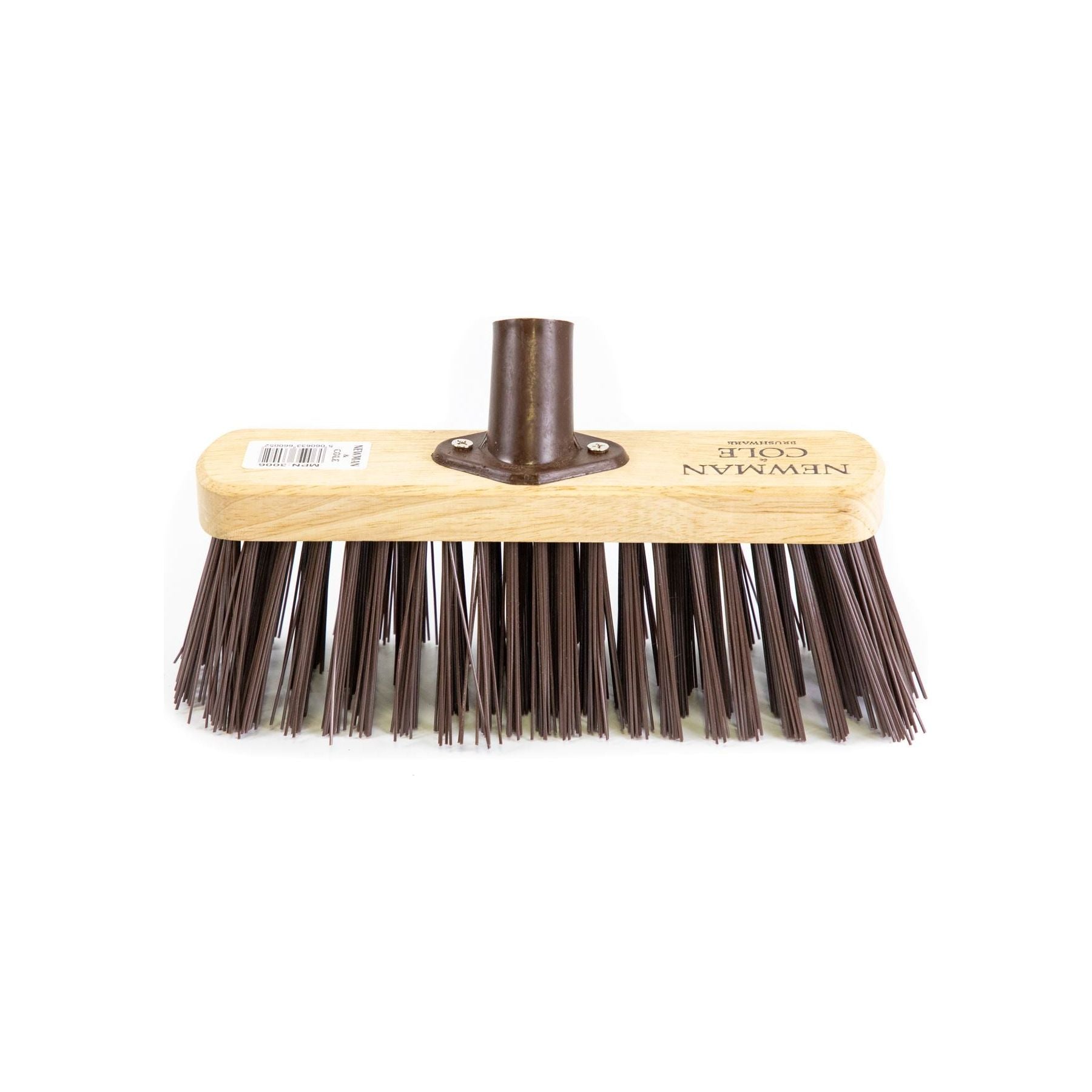 10" Newman and Cole Stiff PVC Broom Head with Plastic Socket - The Dustpan and Brush Store