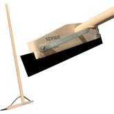 18" Newman and Cole Wooden Floor Squeegee with 1 1/8 Taper Handle