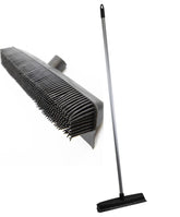 Rubber Bristle Broom | Solid Metal Handle for Pet Hair & Hard Floors - The Dustpan and Brush Store
