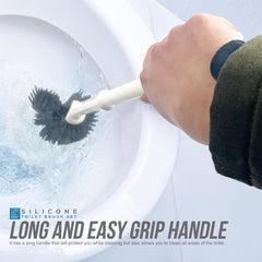 Silicone Toilet Brush Set with Spare Brush Head