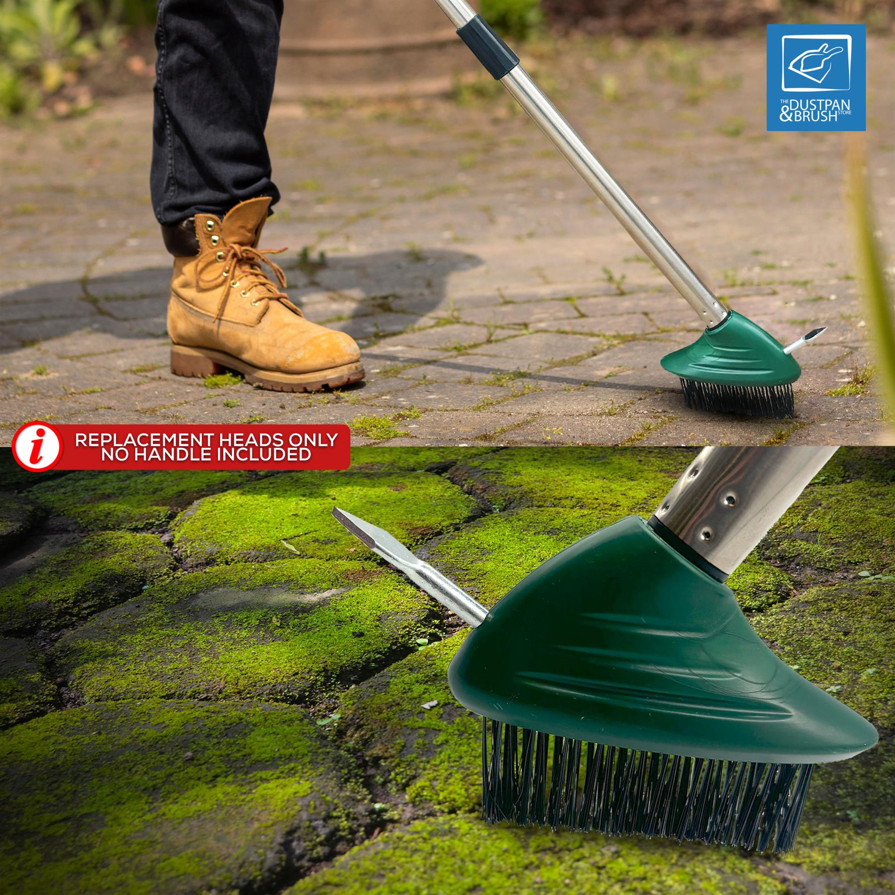 Replacement Weed Brush Head – Steel Wire Joint & Patio Cleaner - The Dustpan and Brush Store