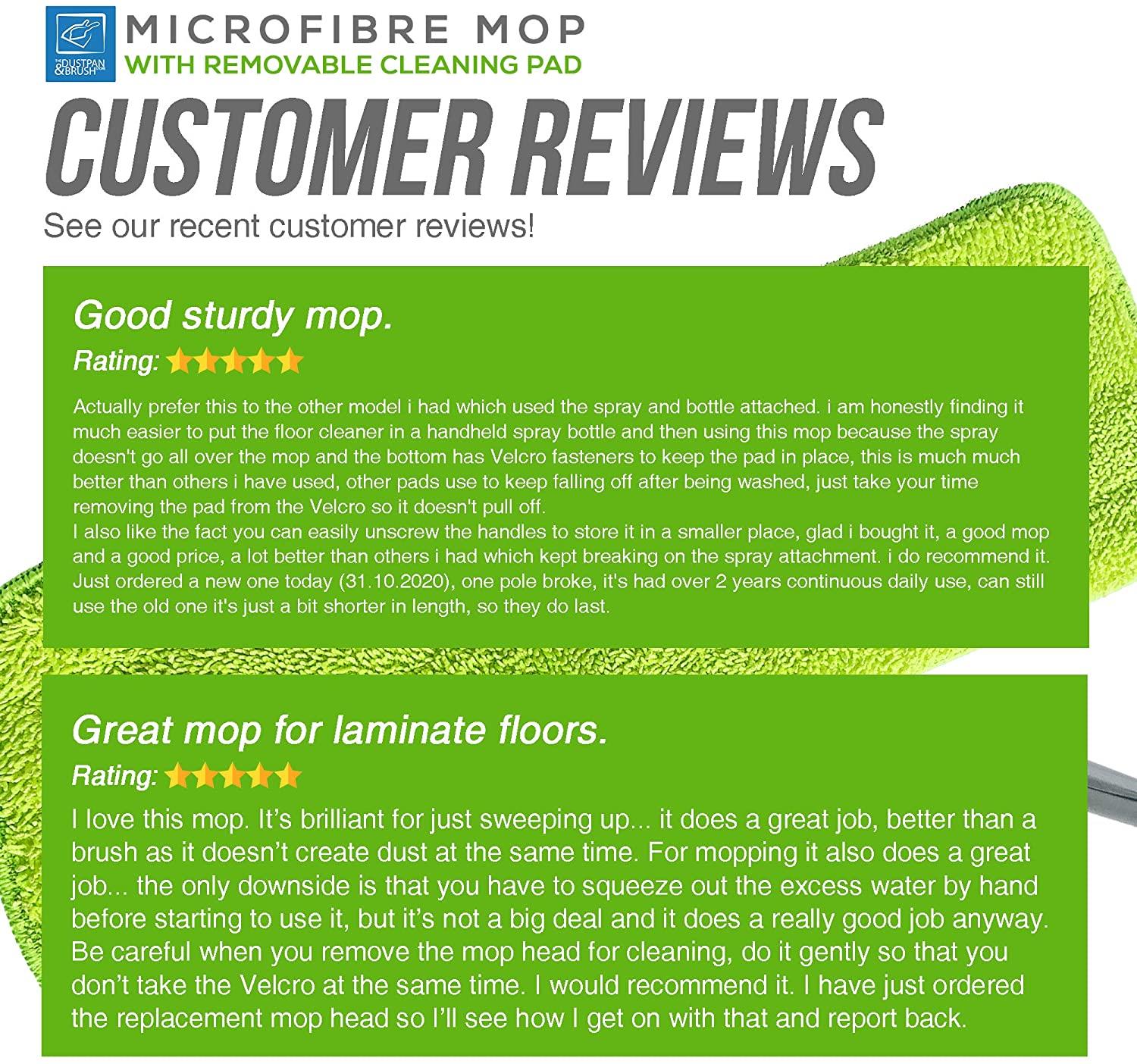 Microfibre Flat Mop for Laminate Wood & Hard Floors - The Dustpan and Brush Store