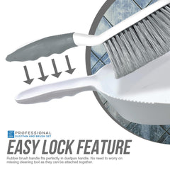 Deluxe Dustpan and Brush Set - Grey