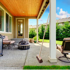 10" Stiff Bassine Broom and Wooden Handle