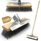 12" Wire Broom Head fitted with Metal Scraper, Bracket and Handle