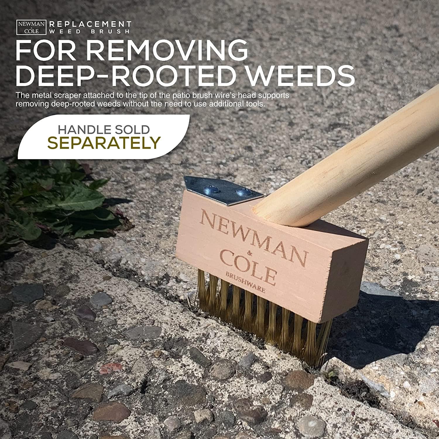 Newman and Cole Wooden Weed Brush Head with Scraper - Pack of 5 - The Dustpan and Brush Store