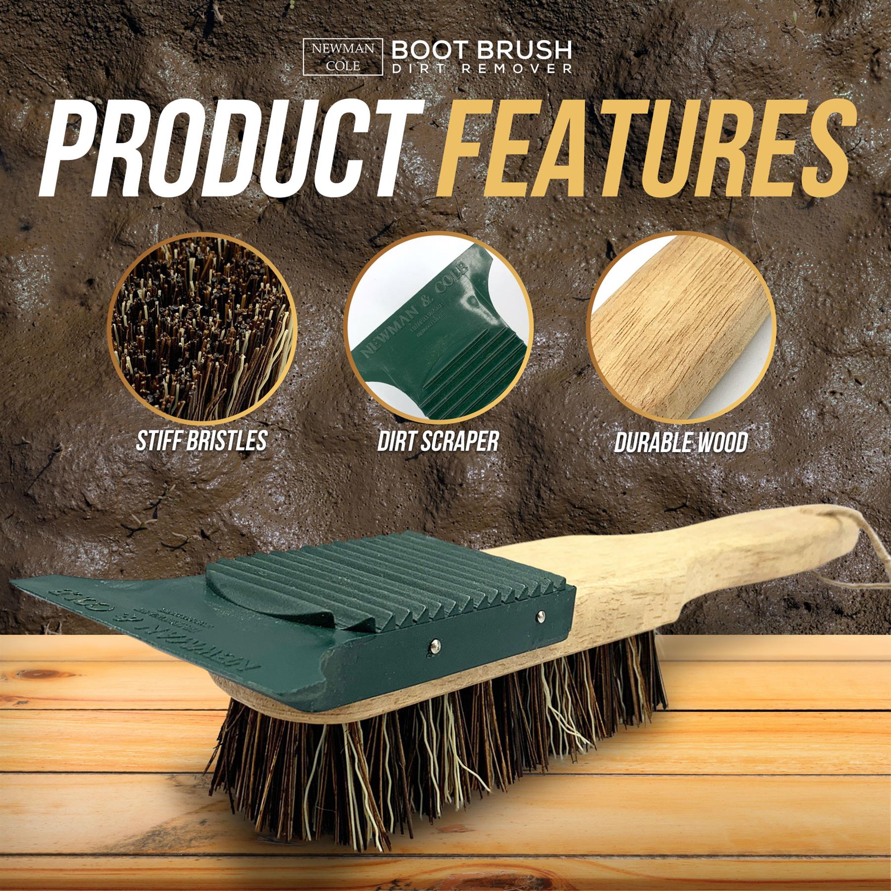 Newman & Cole Shoe & Boot Brush with Mud Scraper Product features