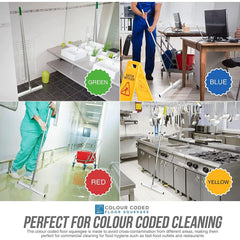 Blue 18" Floor Squeegee Colour Coded Food Hygiene Floor Scraper Cleaner and Handle