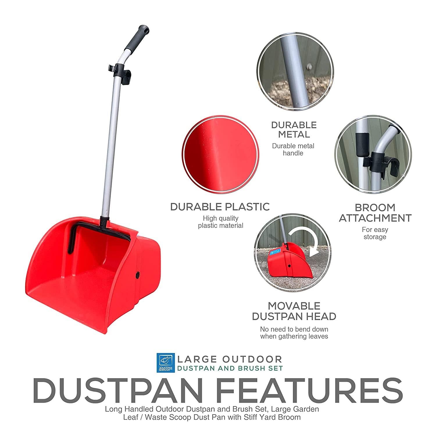 Long Handled Garden Dustpan and Brush Set - The Dustpan and Brush Store
