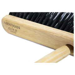 18" Newman and Cole Stiff PVC Broom Head with Hole and Wooden Handle