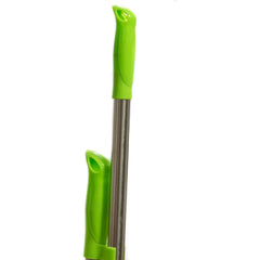 Long Multi Section Handle Dustpan and Brush Set - Green