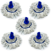 Blue 350mm Looped Pure Yarn Cotton Mop with Loop Food Hygiene Colour Coded Pack of 5
