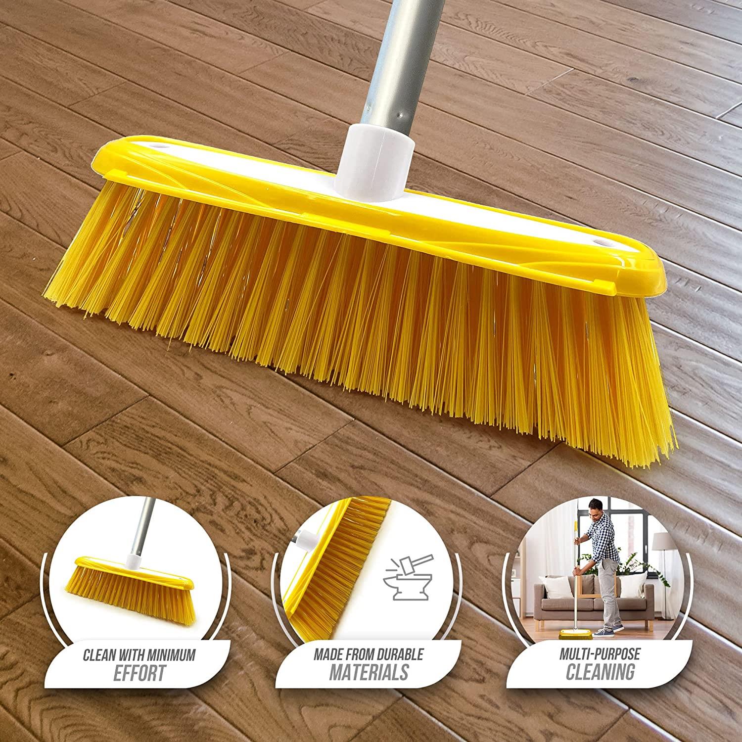 Colour Coded Yellow Broom Head & Handle