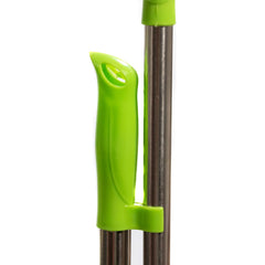 Long Multi Section Handle Dustpan and Brush Set - Green