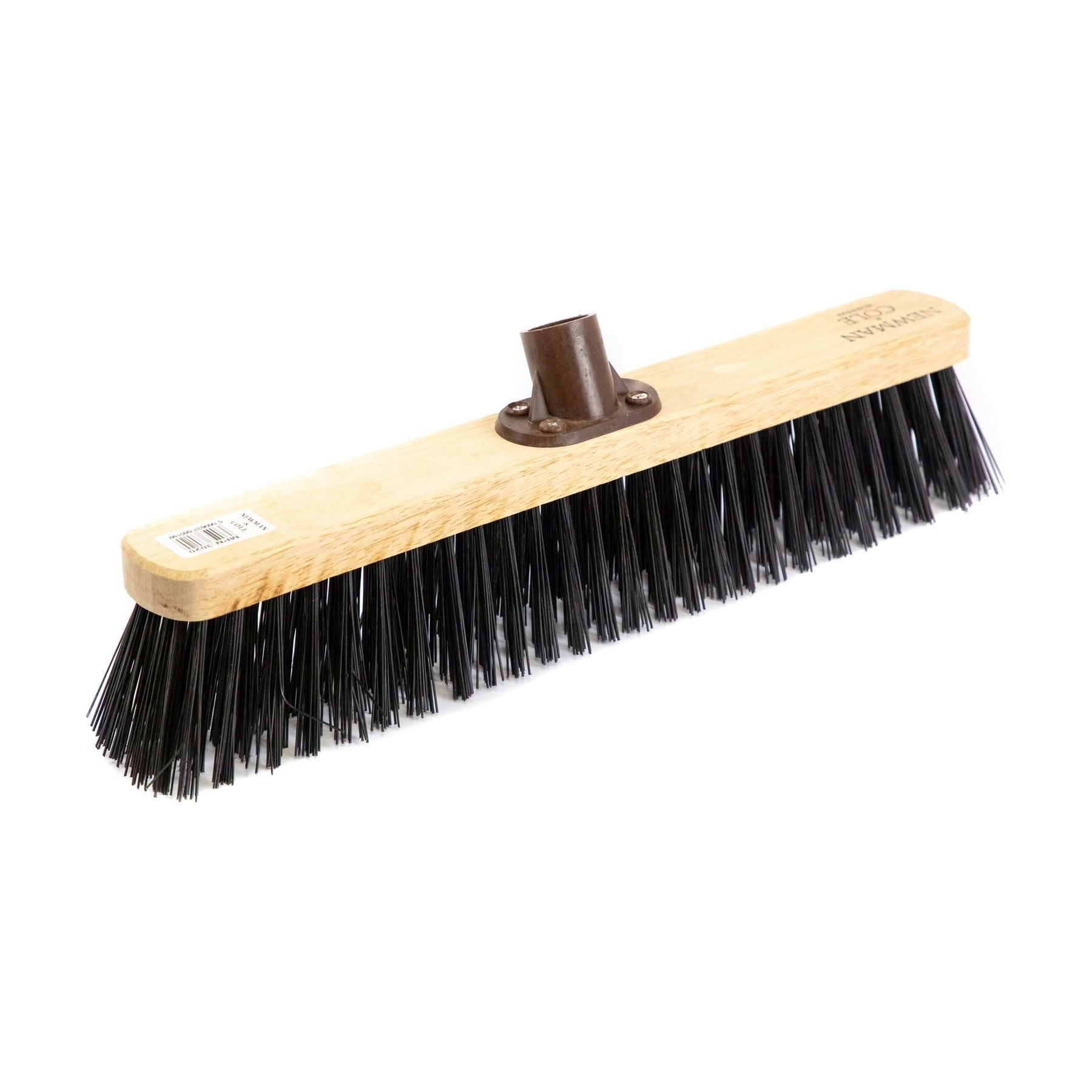 18" Newman and Cole Stiff PVC Broom Head with Plastic Socket - The Dustpan and Brush Store